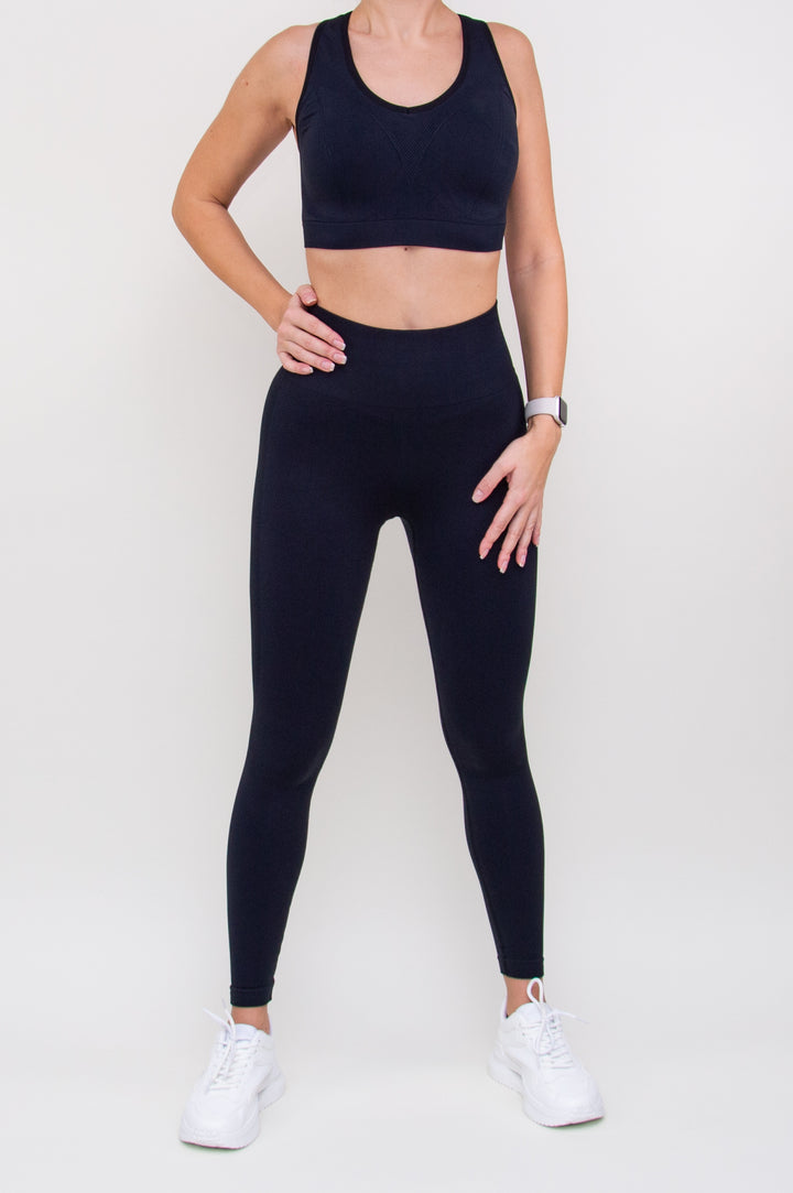 Kostiumas "Seamless High Stretch Black Set"