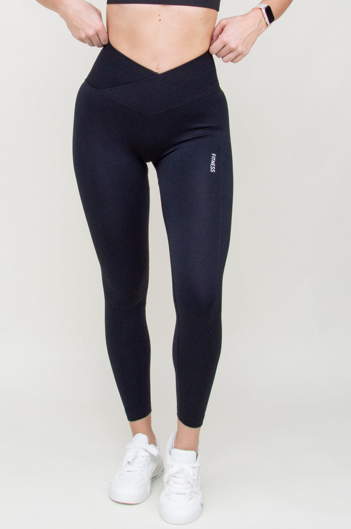 Tamprės "Cross Waist Push Up Black"