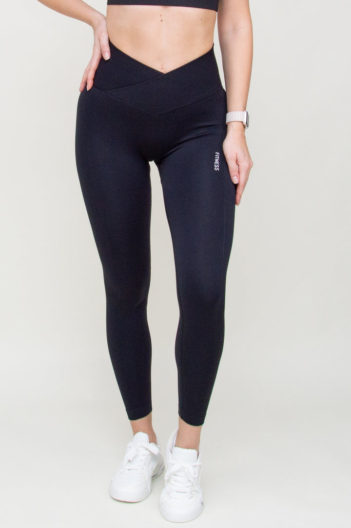 Tamprės "Cross Waist Push Up Black"