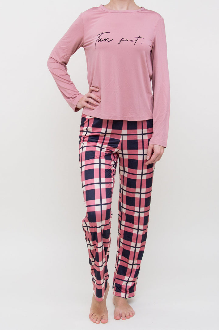 Pižama "Letter Graphic Print Pink"