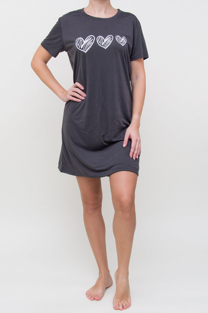 Naktiniai "Heart Print Grey"