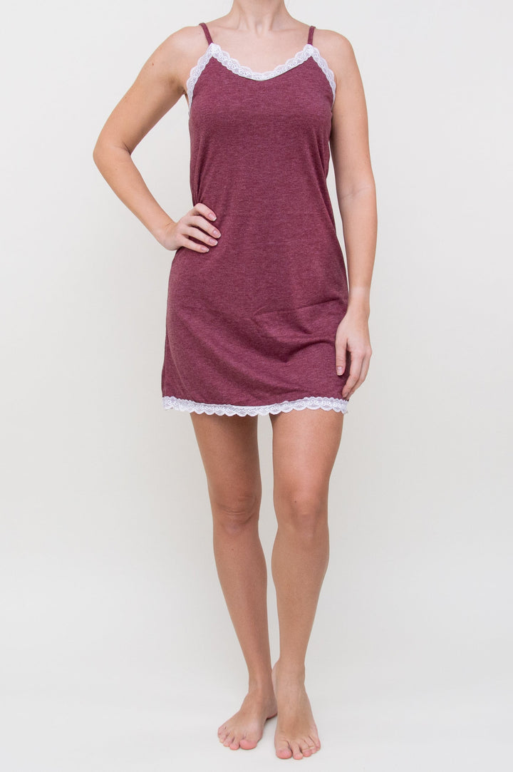 Naktiniai "Lace Trim Maroon"