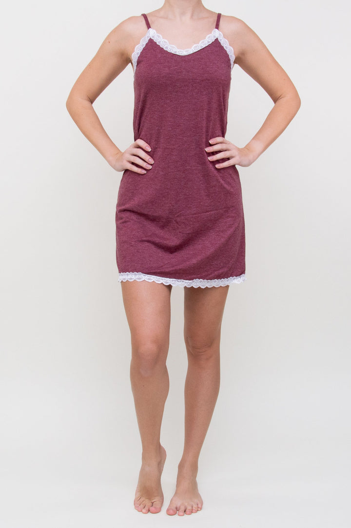 Naktiniai "Lace Trim Maroon"