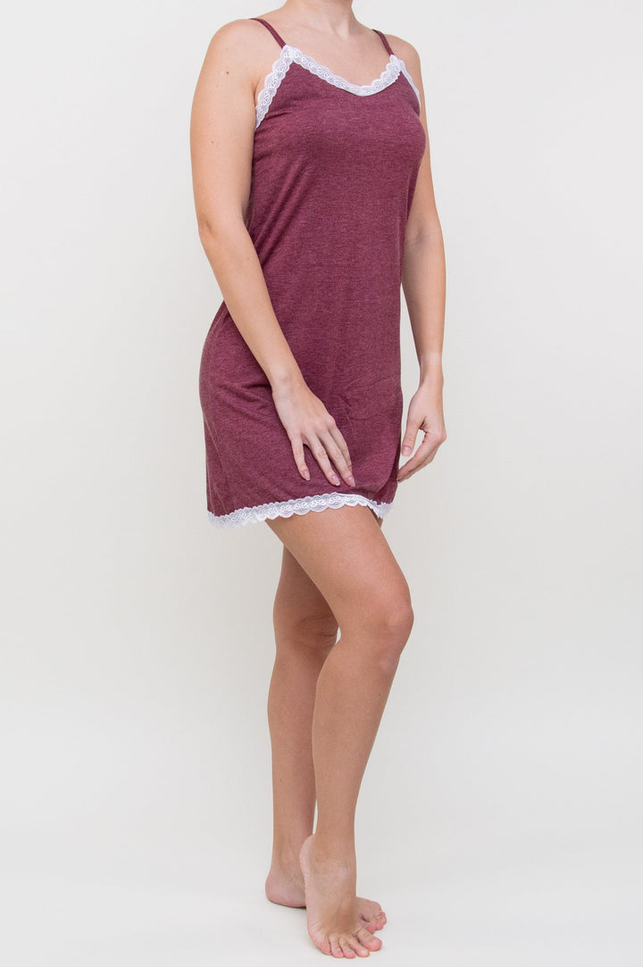 Naktiniai "Lace Trim Maroon"