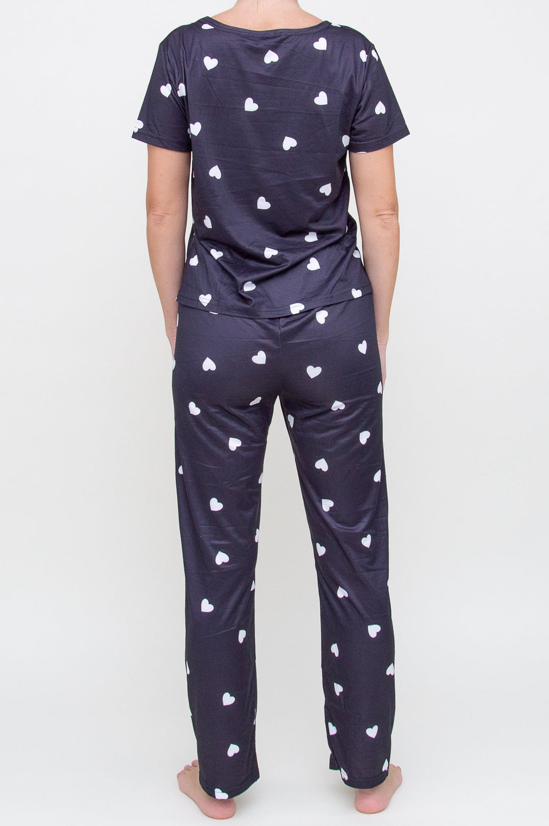 Pižama "Heart Print Long Black"