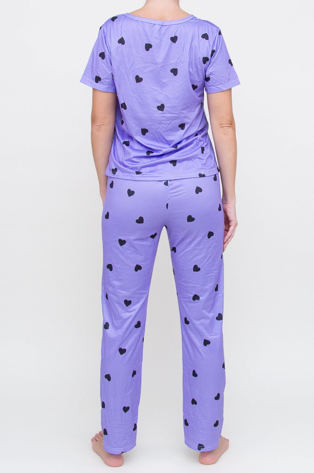 Pižama "Heart Print Long Purple"